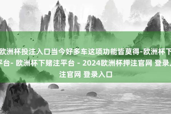欧洲杯投注入口当今好多车这项功能皆莫得-欧洲杯下单平台- 欧洲杯下赌注平台 - 2024欧洲杯押注官网 登录入口
