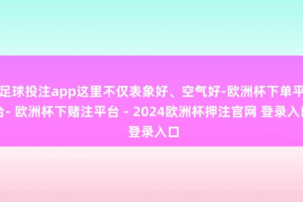 足球投注app这里不仅表象好、空气好-欧洲杯下单平台- 欧洲杯下赌注平台 - 2024欧洲杯押注官网 登录入口