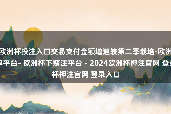 欧洲杯投注入口交易支付金额增速较第二季栽培-欧洲杯下单平台- 欧洲杯下赌注平台 - 2024欧洲杯押注官网 登录入口