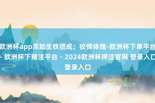 欧洲杯app浑如生铁团成;狡悍体魄-欧洲杯下单平台- 欧洲杯下赌注平台 - 2024欧洲杯押注官网 登录入口