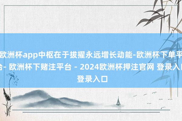 欧洲杯app中枢在于拔擢永远增长动能-欧洲杯下单平台- 欧洲杯下赌注平台 - 2024欧洲杯押注官网 登录入口